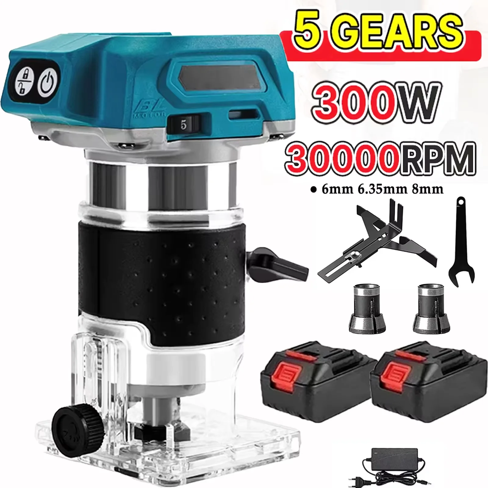 30000RPM فرش جهاز توجيه الخشب آلة النجارة الكهربائية المتقلب 6 مللي متر/6.35 مللي متر/8 مللي متر الخشب نحت طحن قطع أدوات كهربائية