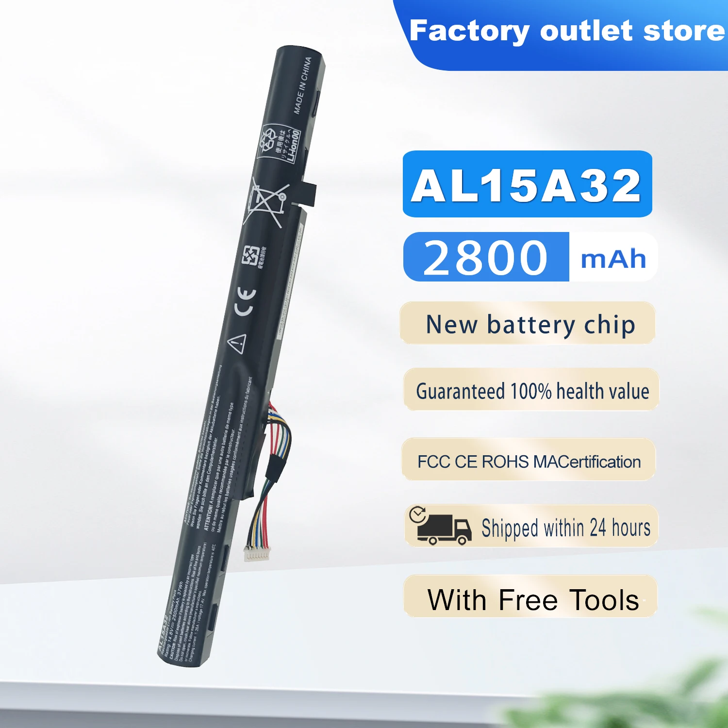 Batería para portátil DXT nueva AL15A32 para Acer Aspire E5-422G 472 E5-473 E5-473G E5-522 522G E5-532 E5-532T E5-573G E5-553G V3-574G