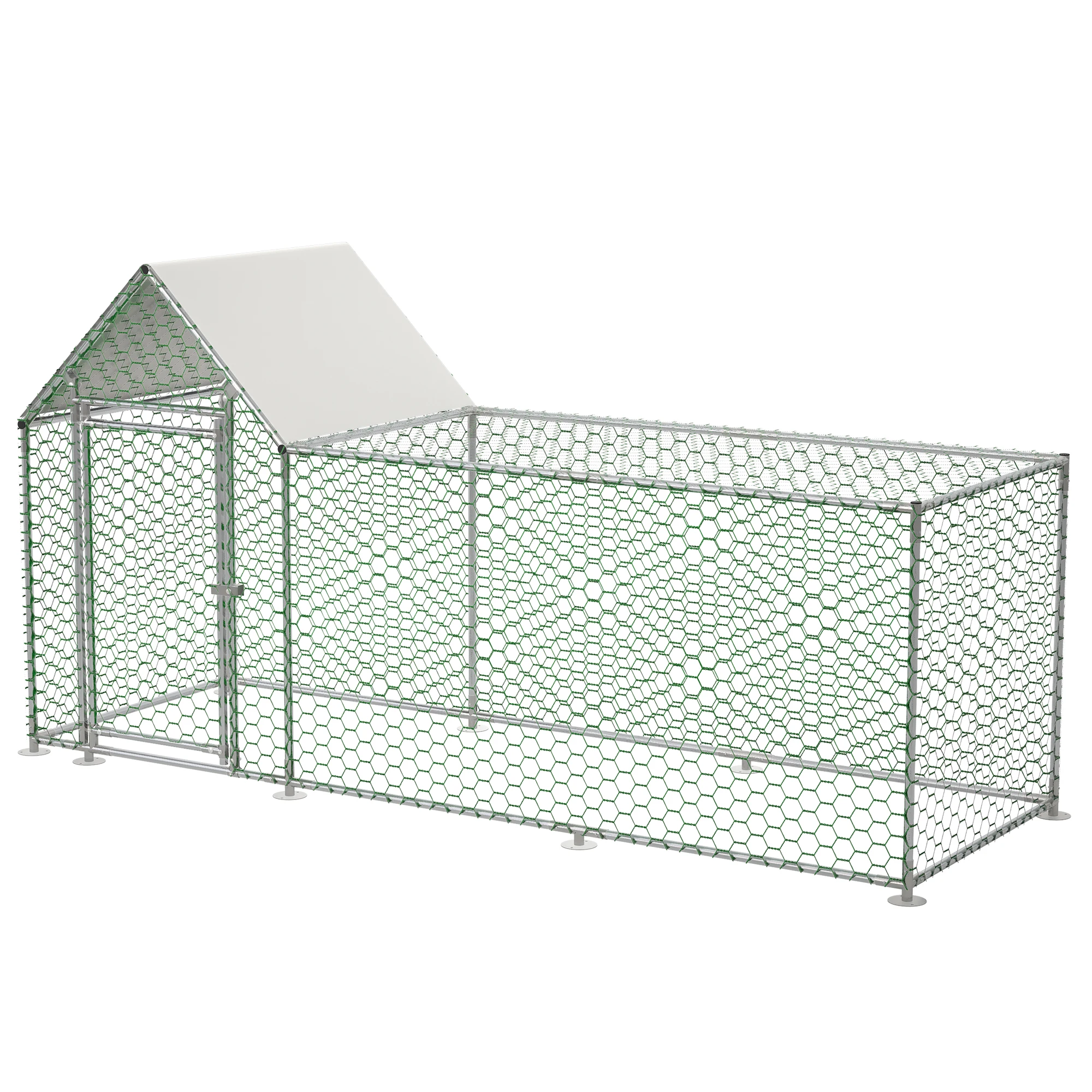 Gallinero para Exterior Grande, 4x3x1,97 m, 12 m², Gallinero de Acero