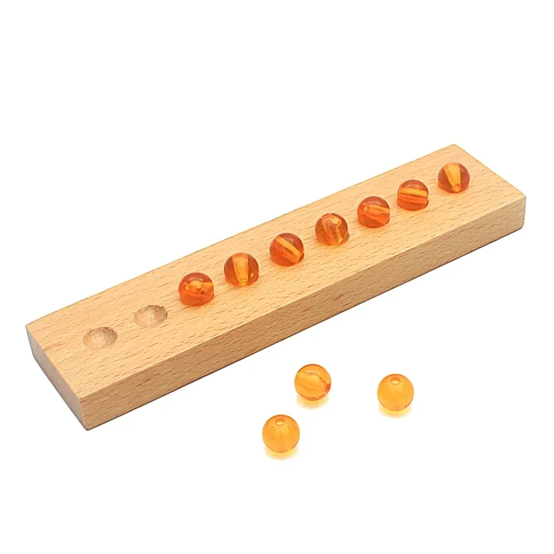 Pomoce dydaktyczne dla dzieci Montessori 10 sztuk złote koraliki jednostki drewniana zabawka nauka matematyki System dziesiętny przedszkole zabawka dla dziecka dla dzieci — zdjęcie 2