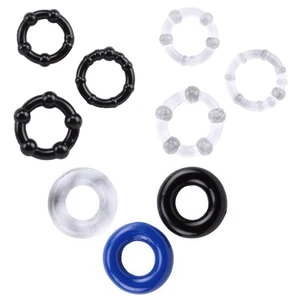 خواتم الديك للرجال مدرب القضيب مرونة عالية طويلة الأمد تأخير الانتصاب تأخير القذف ألعاب الجنس مجموعة 3 قطعة أعلى 8 بيع القضيب الصغير المقنع - No3