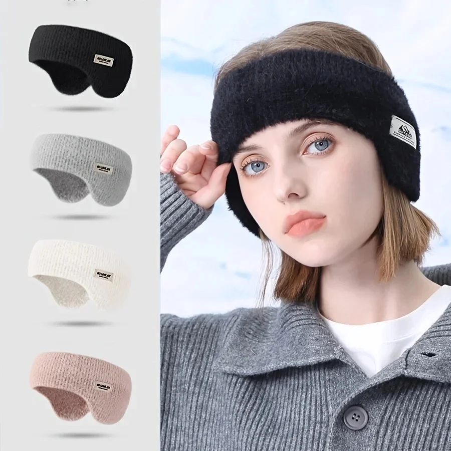 

Зимние теплые вязаные наушники, ветрозащитные толстые плюшевые наушники, велосипедная повязка на голову для мужчин и женщин, термонаушники для бега на открытом воздухе