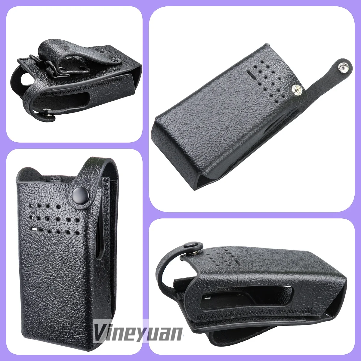 Hard Leather Case With 2.5-Inch Fixed Belt Loop PU Leather Case for Motorola GP328D XPR7350 DP4400 XiR P8608i Non-display Radio