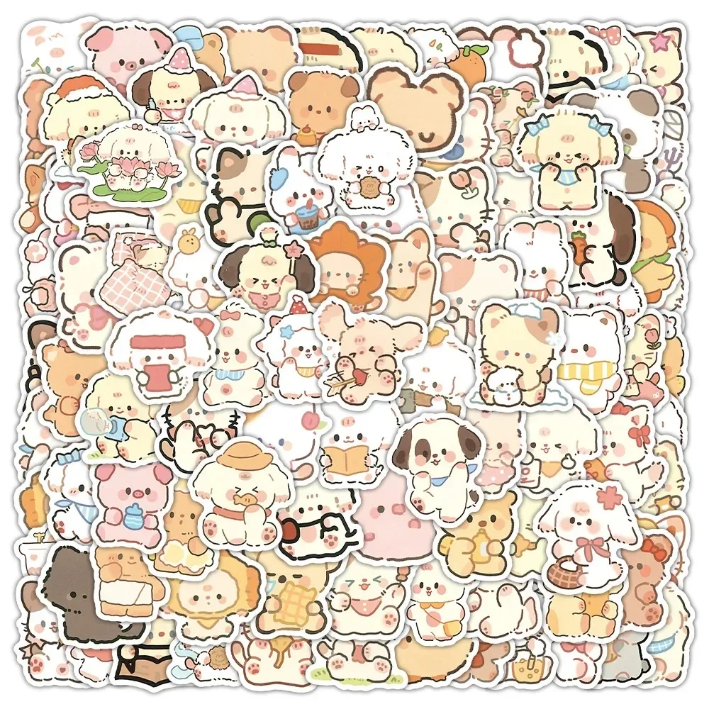 AliExpress 100PCS Cartoon Cute Hand Drawn Animals Mxied Graffiti Stickers for Bicycle Hand Account Pencil Case Decals