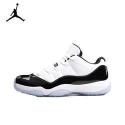 Air Jordan 11 tênis de basquete retro clássicos para homens, original baixo, preto, vermelho, branco, Bred, Concord, 528896-153