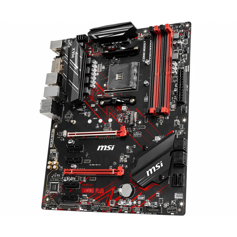 Imagem -02 - Placa-mãe B450 Usada para Ryzen B450 Gaming Plus Max Am4 Ddr4 Pci-e 3.0 Sataiii x M.2 Série 1-9