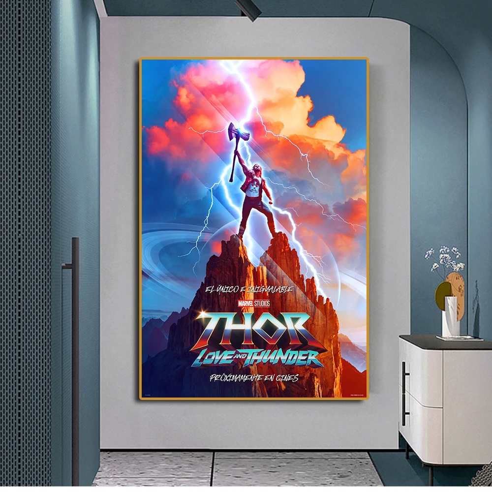 Marvel Flim Thor 4 Poster 2022 New Movie Prints Wall Art Love and Thunder Picture For Canvas Paintings Living Room Decor Gifts