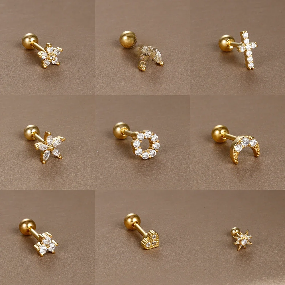 Mini Piercing de Cartilage en acier inoxydable 316L, 1 pièce, Zircon, boucle d'oreille pour femmes et filles, Helix Tragus, bijoux de corps, déclaration