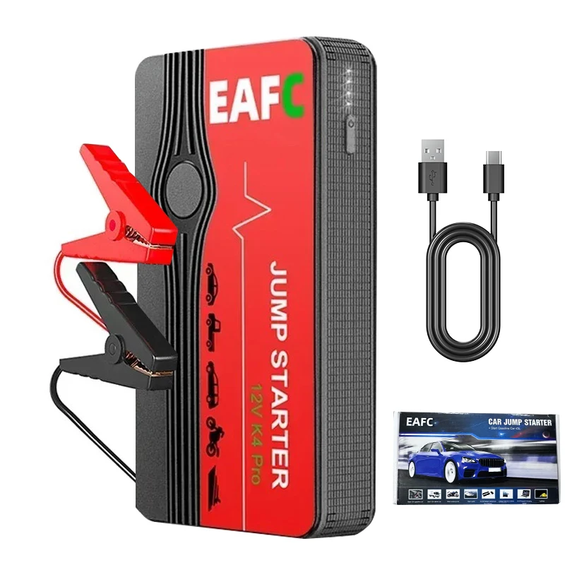 EAFC Auto-Starthilfe 600A / 1200A / 2000A Tragbare Powerbank Auto-Batterie-Booster 12V Auto-Startgerät für Benzin- und Dieselautos
