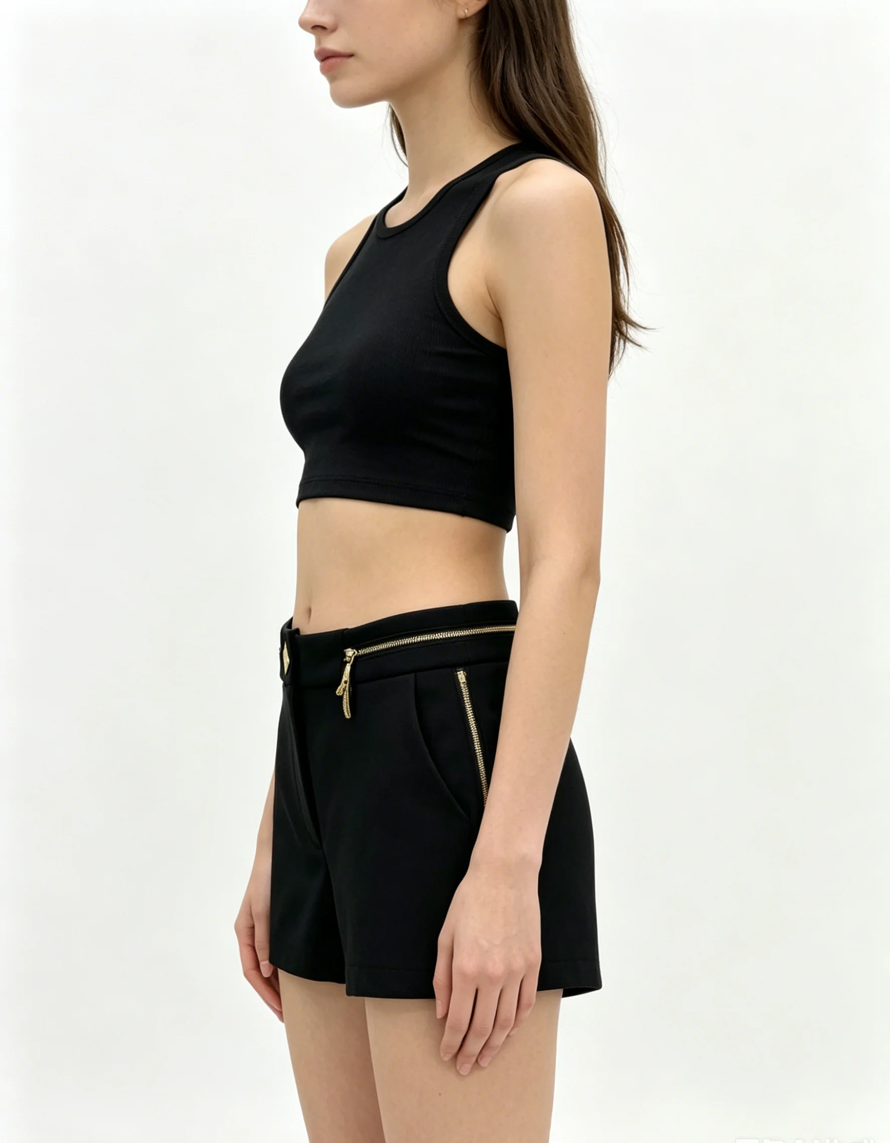 

26Ss Spring/Summer latest women's style zipper-front fashionable cotton short pants LH120
