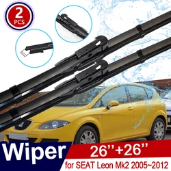 2x Car Wiper Blades for Seat Leon Mk2 1P 2 II 2005~2012 Windscreen Windshield Brushes Accessories 2011 2010 2009 2008 2007 2006