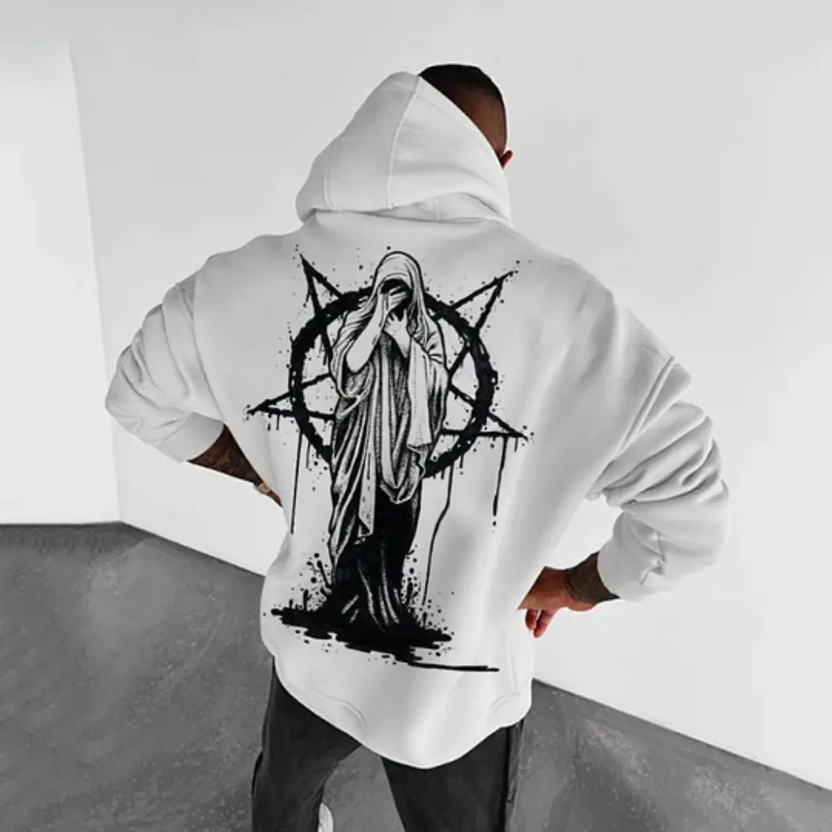 

European And American High Street Dark Angel 3d Pattern Printed Hoodie Women And Men West Coast Unisex Wearing Top Trendy Brand