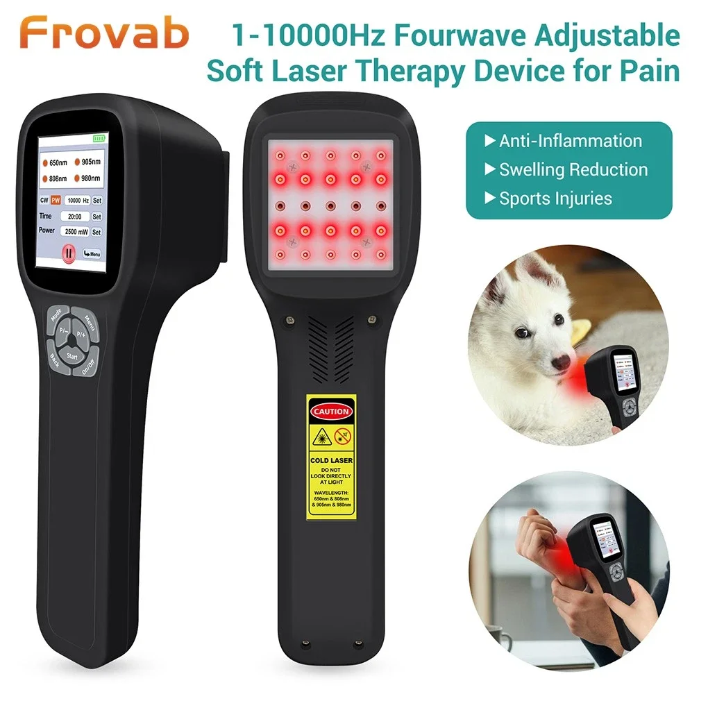Dispositivo de Terapia Láser Frío de Alta Potencia 2500mW para Alivio del Dolor, 650nm 808nm 905nm 980nm, Luz Roja e Infrarroja, Herramienta de Fisioterapia para Artritis, Inflamación Muscular y Articular