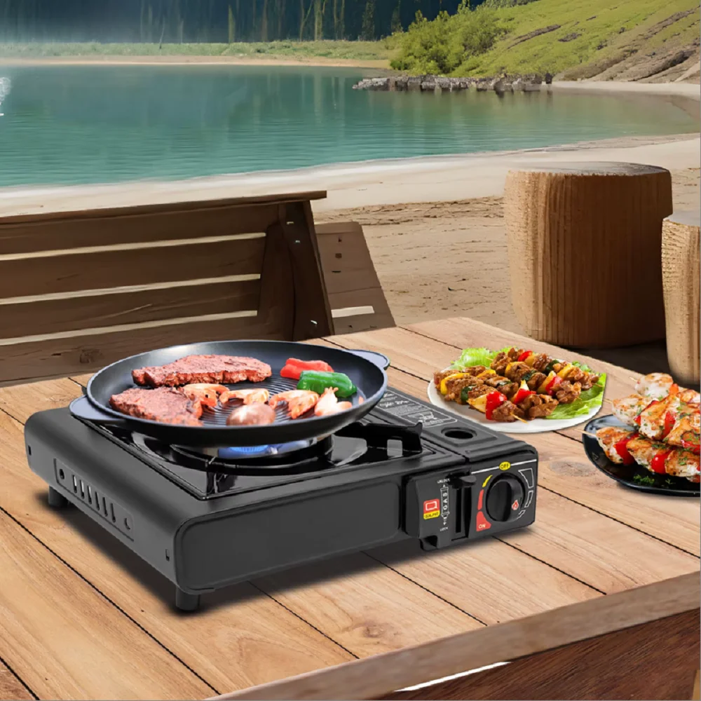 Barbecue à charbon de bois d'extérieur - Léger (1,3 kg), facile à nettoyer, pièces détachables, anti-explosion, idéal pour le camping et la cuisine en plein air.