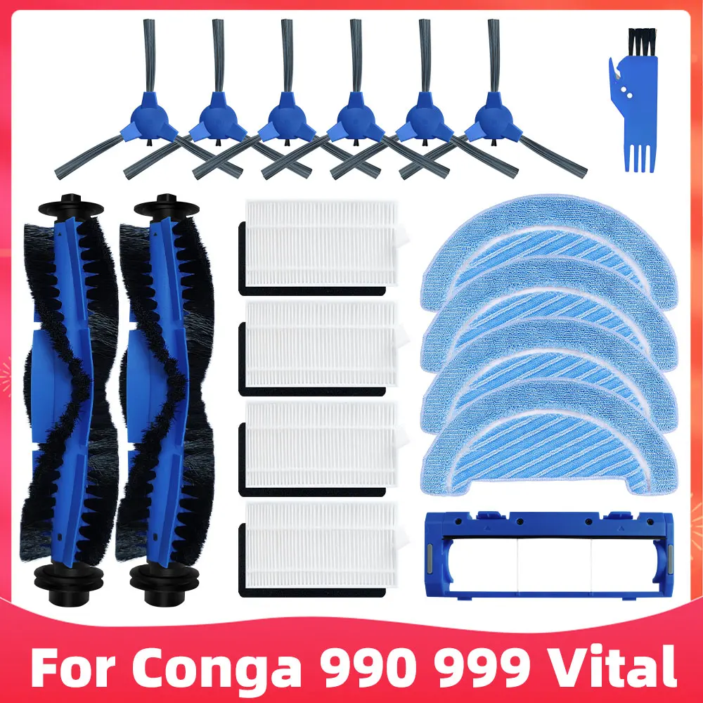 Conga 990 Vital / Conga 999 Vital と互換性のある掃除機,スペアパーツキット,メインブラシ,モップフィルター