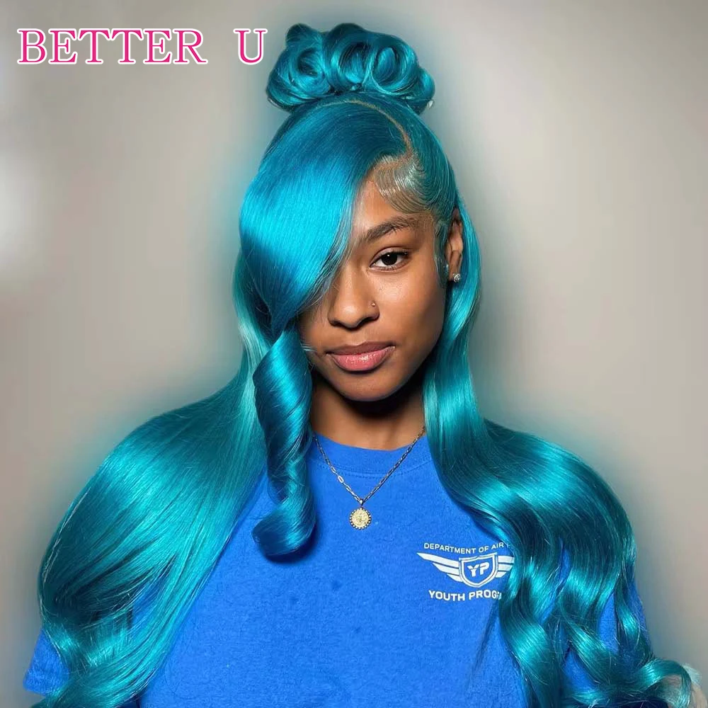 

Blue 613 Colored 13x6 HD Transparent Lace Frontal Wigs Human Hair Wig For Black Women Brazilian Remy Hair Full Lace Wigs 250