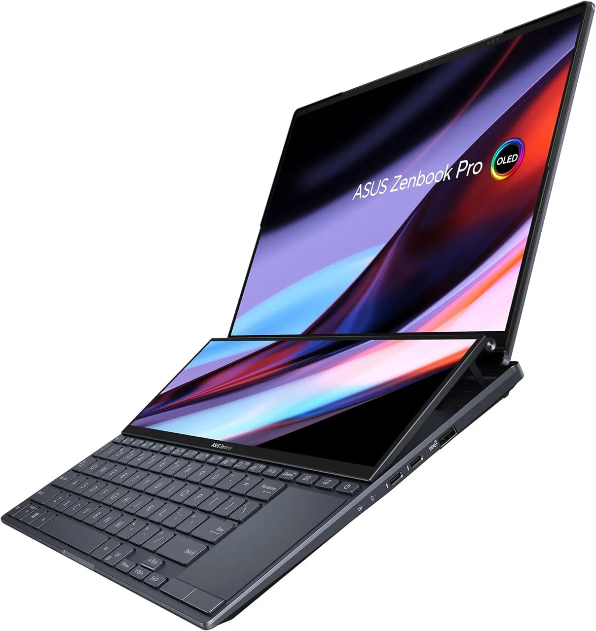 แล็ปท็อป ASU-S ZenBook Pro Duo 15 OLED UX582 ของแท้, จอแสดงผล OLED 4K UHD ขนาด 15.6 นิ้ว, Intel Core i7-10870H, RAM 16GB, SSD 1TB