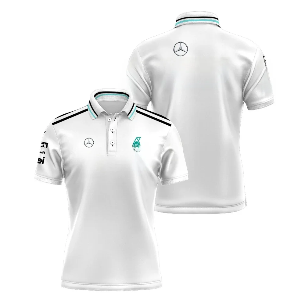 AliExpress 2024 New Mercedes Benz F1 Racing Team Outdoor Extreme Sports Quick Drying Breathable Cycling Suit POLO Shirt Men's T-shirt