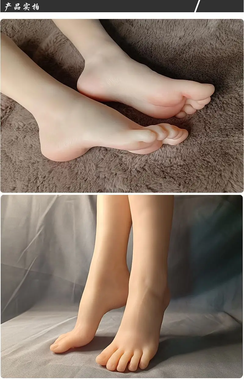 Size 35 Realistic Foot Model Ankle Positioning Platinum Silicone Feet for Shoes And Socks Display Film Props ZHG513