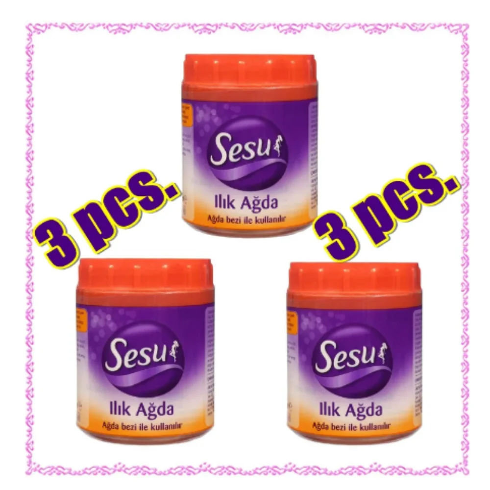 3 x SESU Epilation Hot Wax Sugar Paste Balm 250 gr Women Men Shaving Convenience 2023 Orange Box Painless Unisex Shiny Slippery Clean Skin Care Hygienic Four Seasons Smooth Superficial Arm Leg Armpit Bikini Area