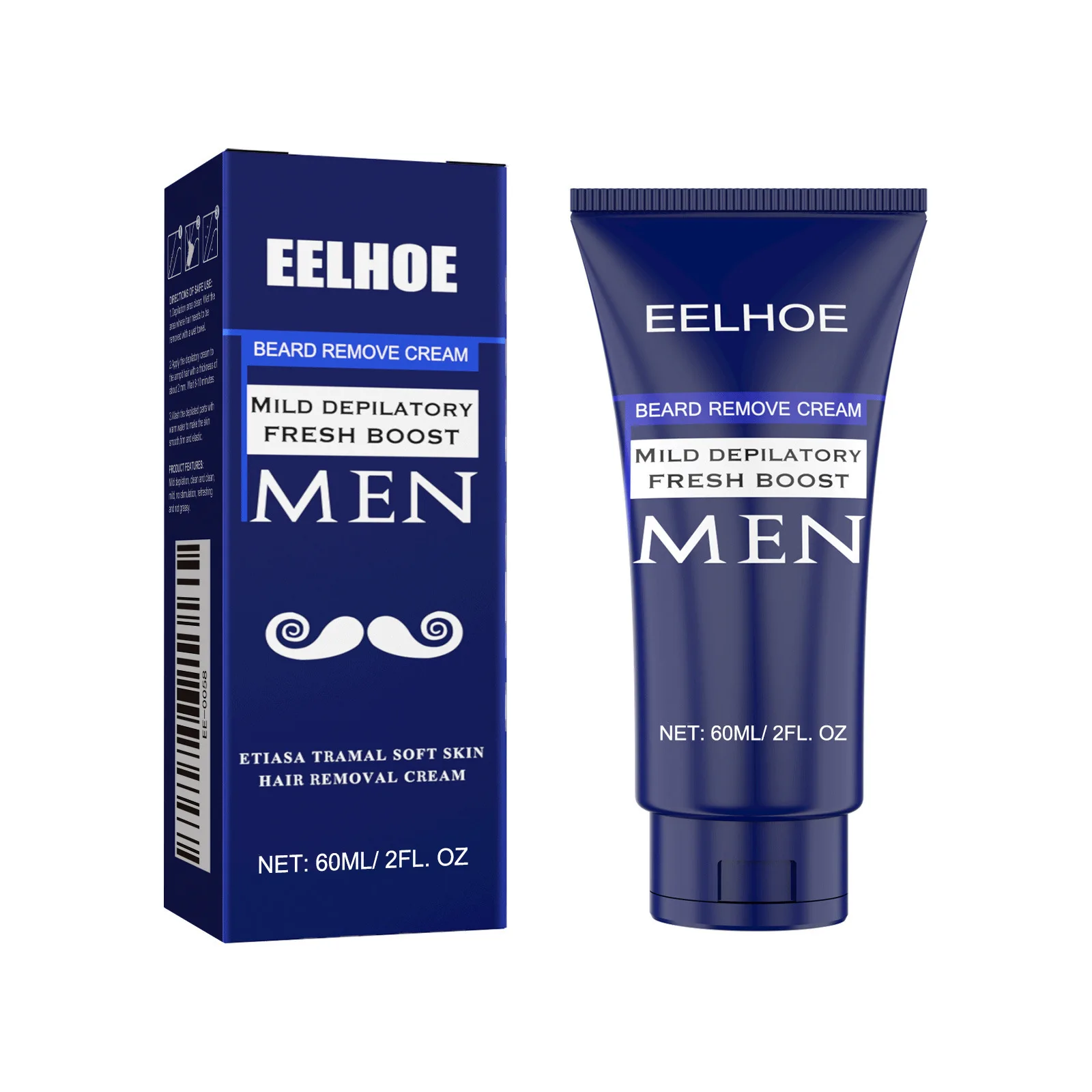 EELBath-E Men-Crème dépilatoire indolore pour homme, élimine les poils de la barbe et des ati elles, inhibiteur de la croissance des poils en continu