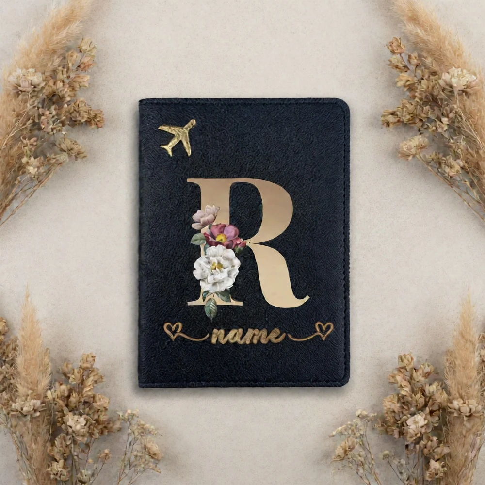 

Custom Name Passport Holder, PU RFID Blocking Slim Wallet for Cards, Tickets & Travel Documents