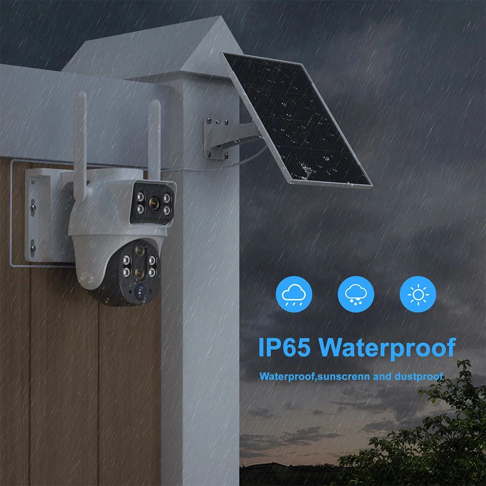 8MP Solar Wifi Outdoor Camera Dual Lens Wireless Home Surveillance Camera 8000mAh Battery PIR Human Detection Security Camera view 5