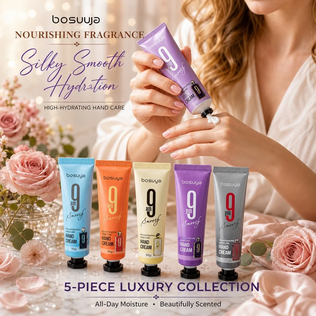 5PCS Hand Cream Rich Hydrating Fragrance Bouncy Tender Brightening Delicate Elastic Skincare For Smooth Soft Skin Daily Use Very