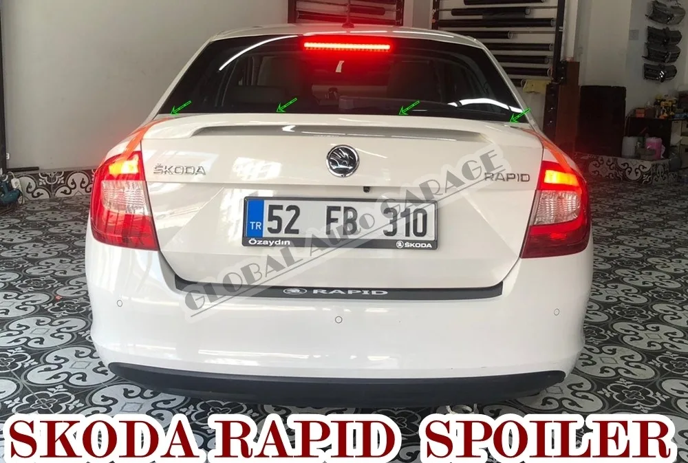 

For Skoda Rapid Sedan 2012-2017 Spoiler Wing Auto Accessory Universal Spoilers Car Antenna Car Styling Diffüser Flaps Splitter