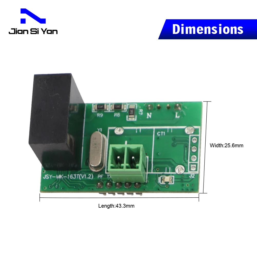 JSY-MK-163T 100A Single Phase Bidirectional Alternating Current Mini Digital Voltmeter Ampermetr TTL Communication Energy Meter