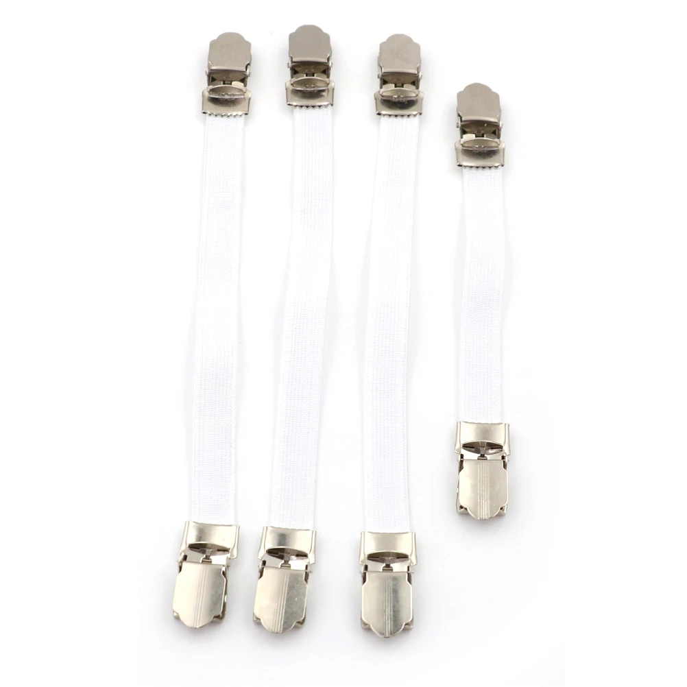 4pcs Adjustable Bed Sheet Fasteners Straps Elastic Mattress Cover Corner Holder Clip Grippers Suspender Cord Hook Loop Clasps