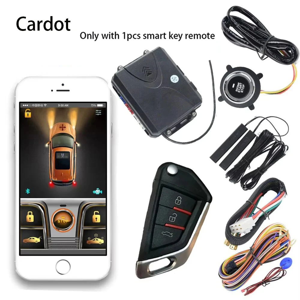 Cardot remote lock unlock mobile app start stop Push Button Start Stop Car Alarms