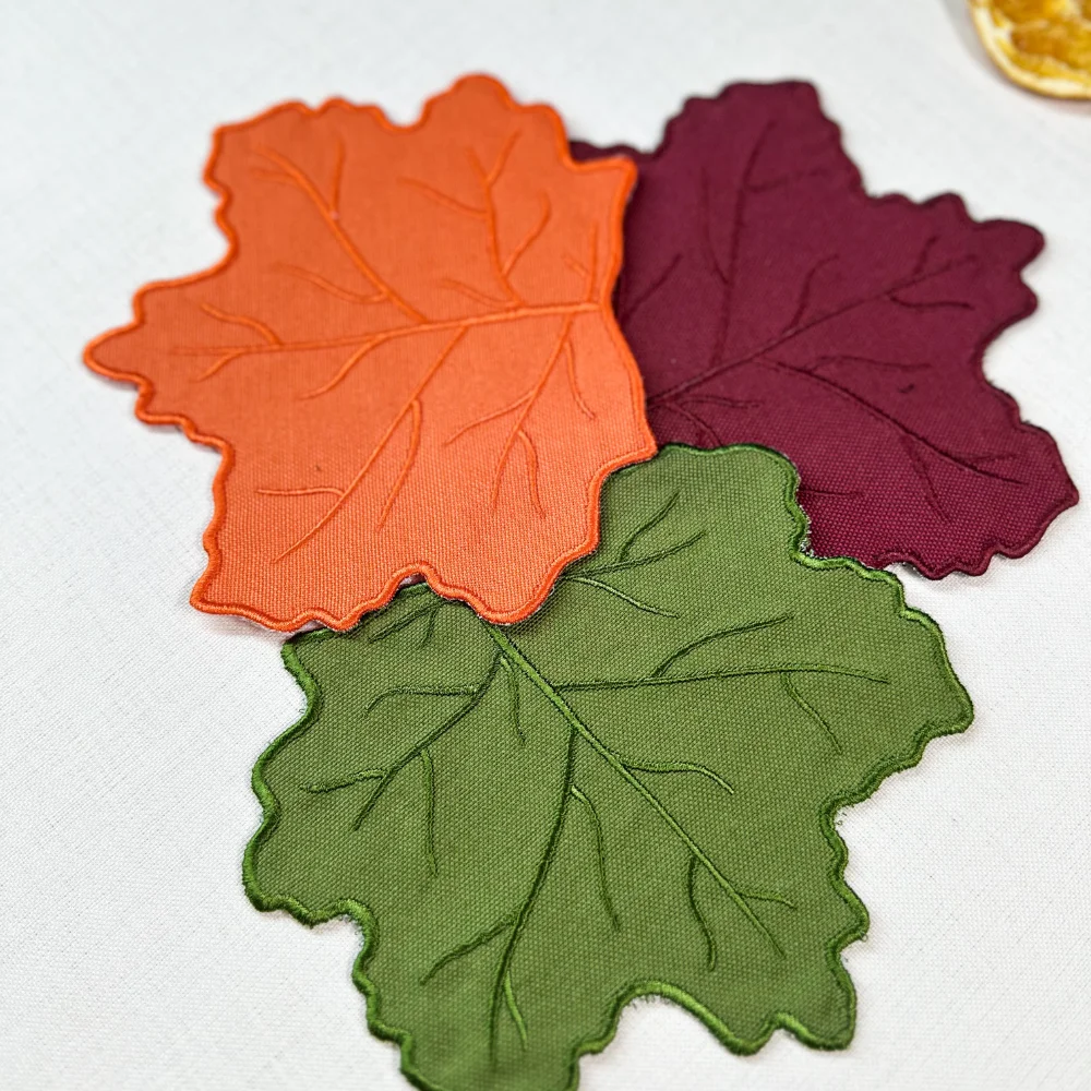 Set de 6 pièces orange bordeaux et vert pour Ramadan, set de table, napperon, pour la cérémonie, 39x39 cm