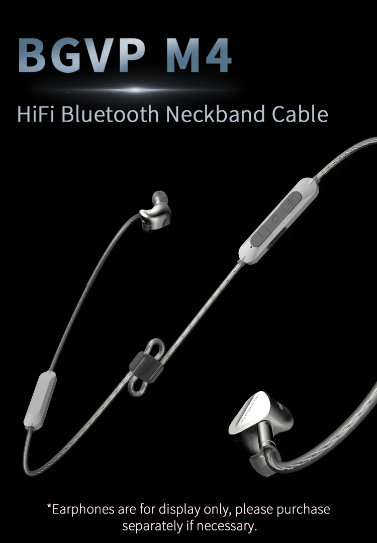 BGVP M4 am Hals montiertes Bluetooth5.4-Kopfhörerkabel MMCX/0,78 mit Mikrofon, kompatibel mit Vollformat-Dekodierung LDAC/Aptx/Aptx HD/AAC/SBC/ – Detail 7