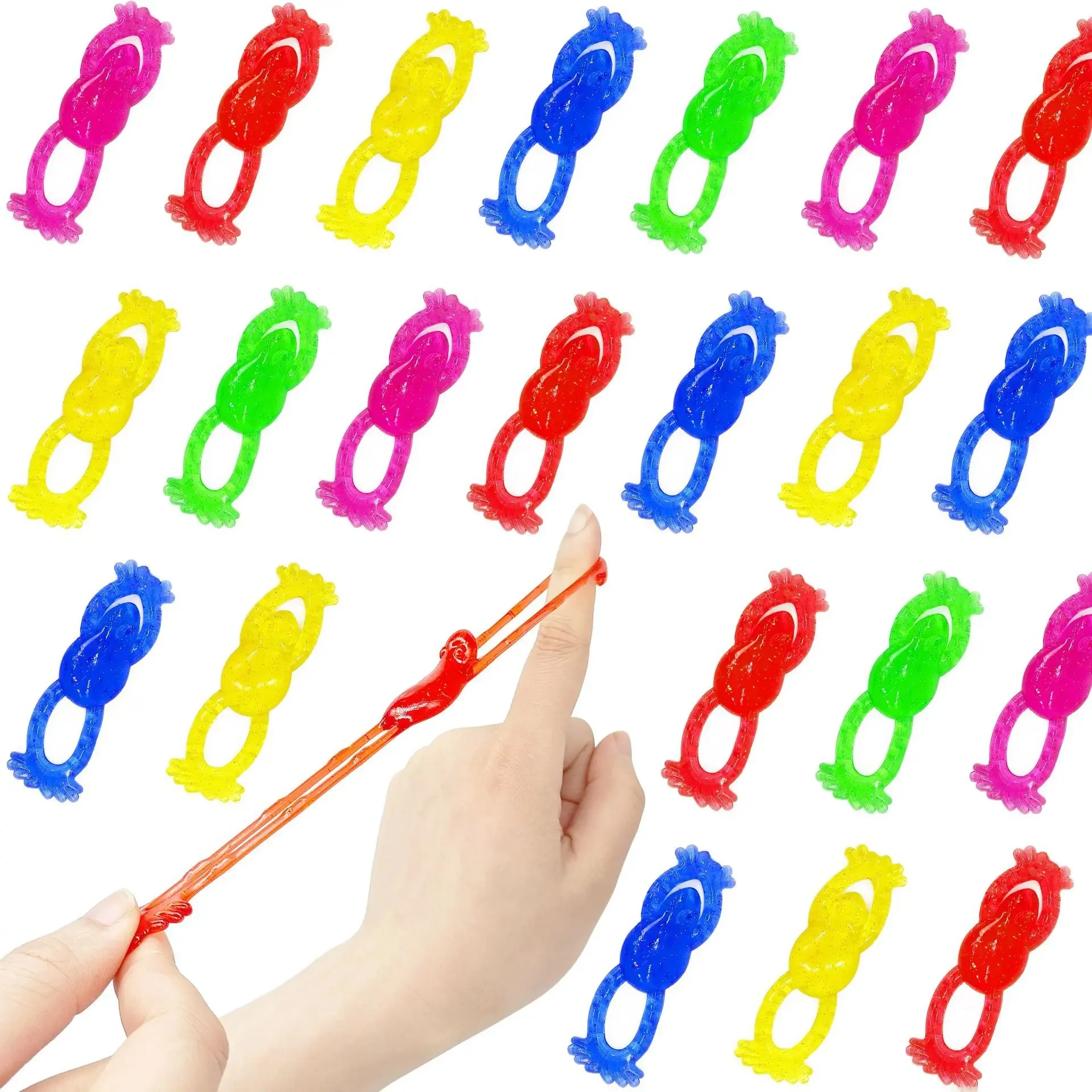 Lanceur de catapulte grenouille drôle, 5/10 pièces, fronde, jouets collants pour doigts, cadeaux de fête d'anniversaire pour enfants et adultes, sac cadeaux, remplissage de Pinata