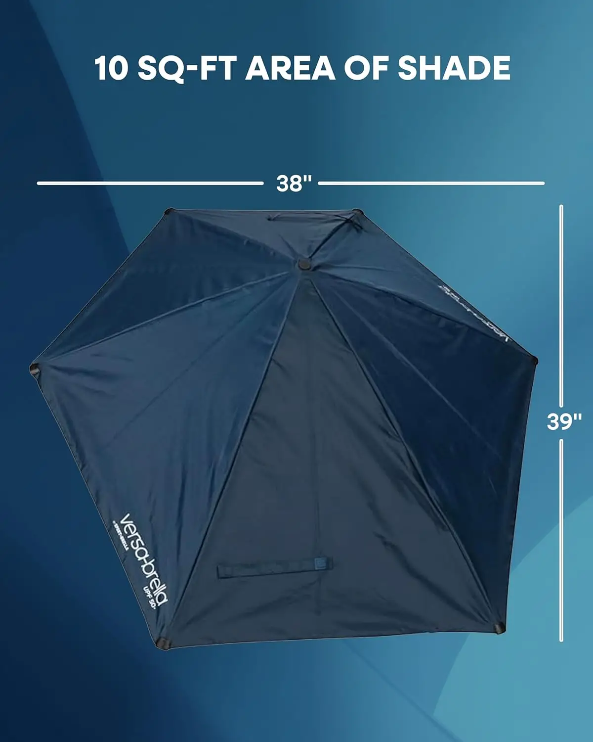 UPF 50+ Personal Sun Shade - Portable Umbrella for Sports & Outdoors - Secure Clamp 360-Degree Swivel Adjustable Position