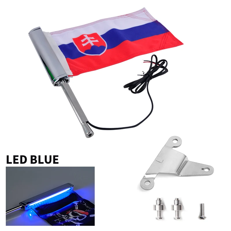 Gold wing 1800 Slovakia Flag Decoration Kit For Honda GL1800 Motorcycle Rear Luggage Flagpole LED Decoration Kit-PANICAL