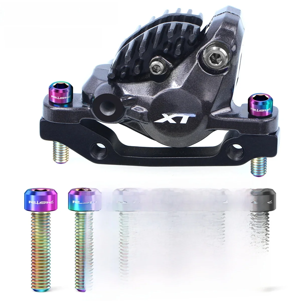 AliExpress NONE RISK 2pcs M6 x 25mm Bicycle Disc Brake Clamp Fixed Bolts Titanium Alloy Transformation Seat Screws for MTB Mountain Road Bike