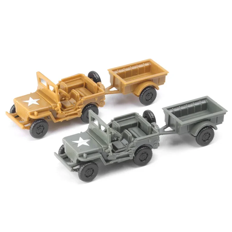 Jeep Willys de la seconde guerre mondiale avec seau suspendu, véhicule militaire de 4.5cm, à assembler, modèle de voiture, jouets, 1/72