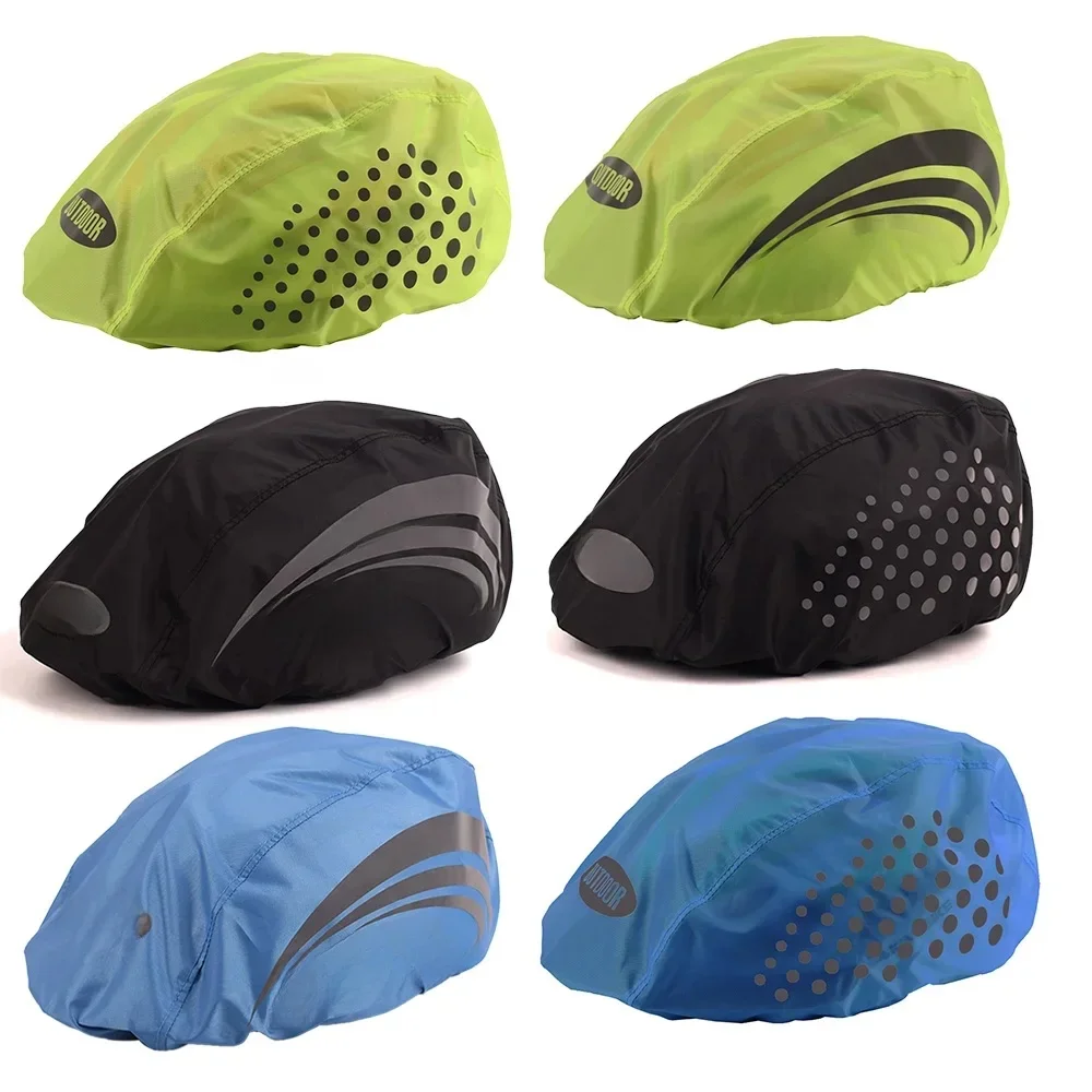 AliExpress Bicycle Helmet Waterproof Cover With Reflective Strip Cycling Cap MTB Road Bike Helmet Rain Cover Oxford Cloth Protection Cover