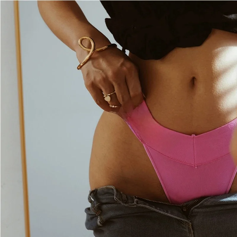 String élastique à large ceinture pour femmes, couleur unie, sous-vêtements féminins, lettre imprimée, t-pantalon, tentation, levage des fesses, string