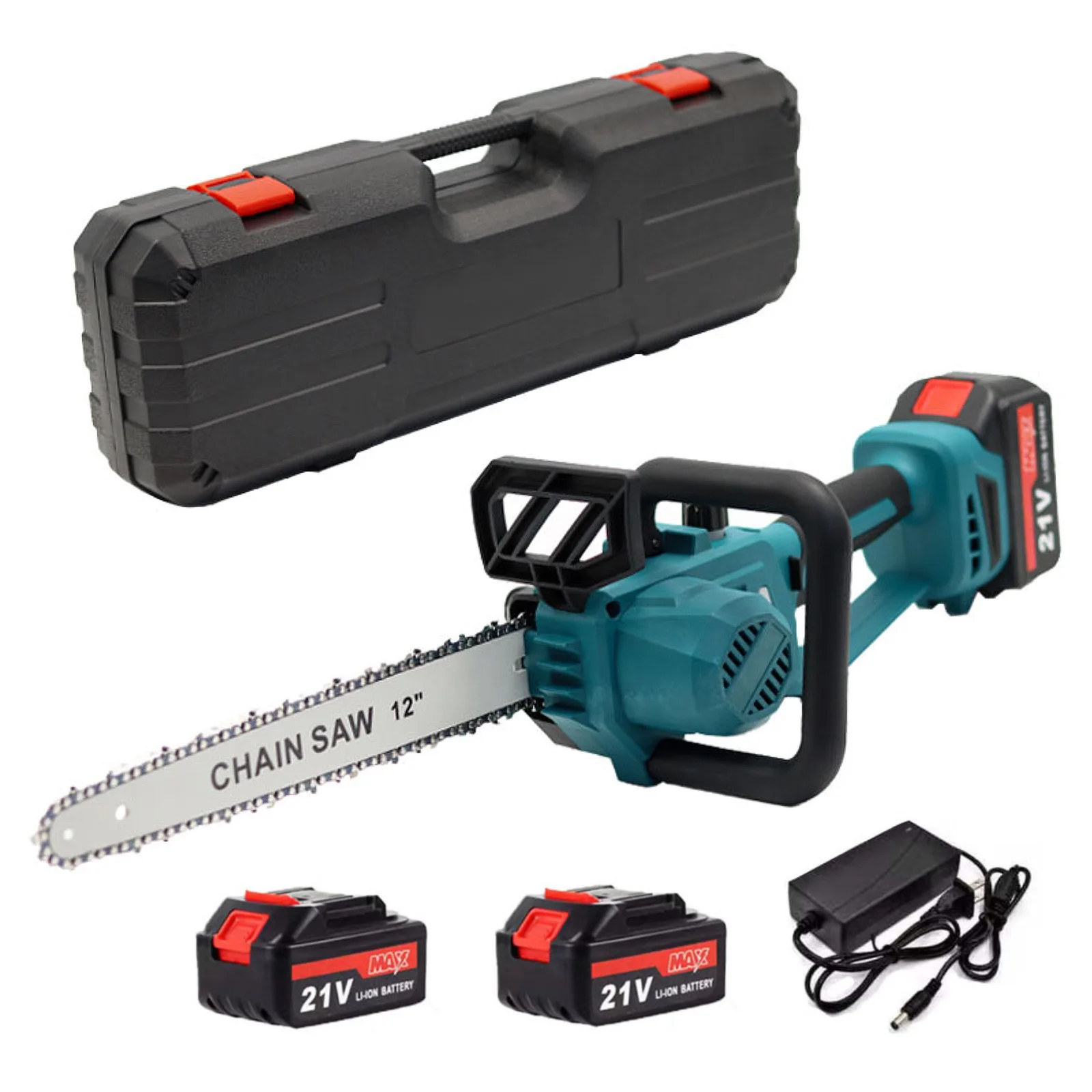 1500W Bürstenlose 12-Zoll-Elektrokettensäge Kabellos Holzbearbeitungs-Elektrowerkzeug Handgeführtes Gartenwerkzeug für Makita 21V Akku