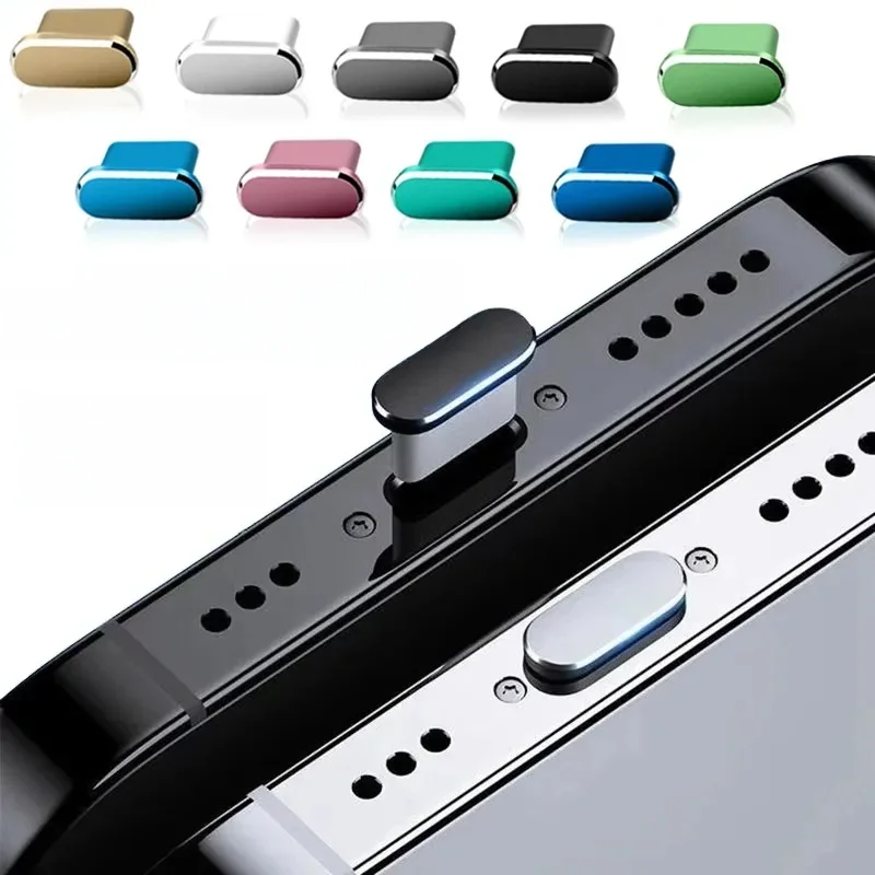 1/4 pièces en métal USB Type C Port de chargement bouchon anti-poussière pour iPhone 16 15 Pro Max 15 Plus Samsung Huawei Xiaomi Port protecteur couvercle