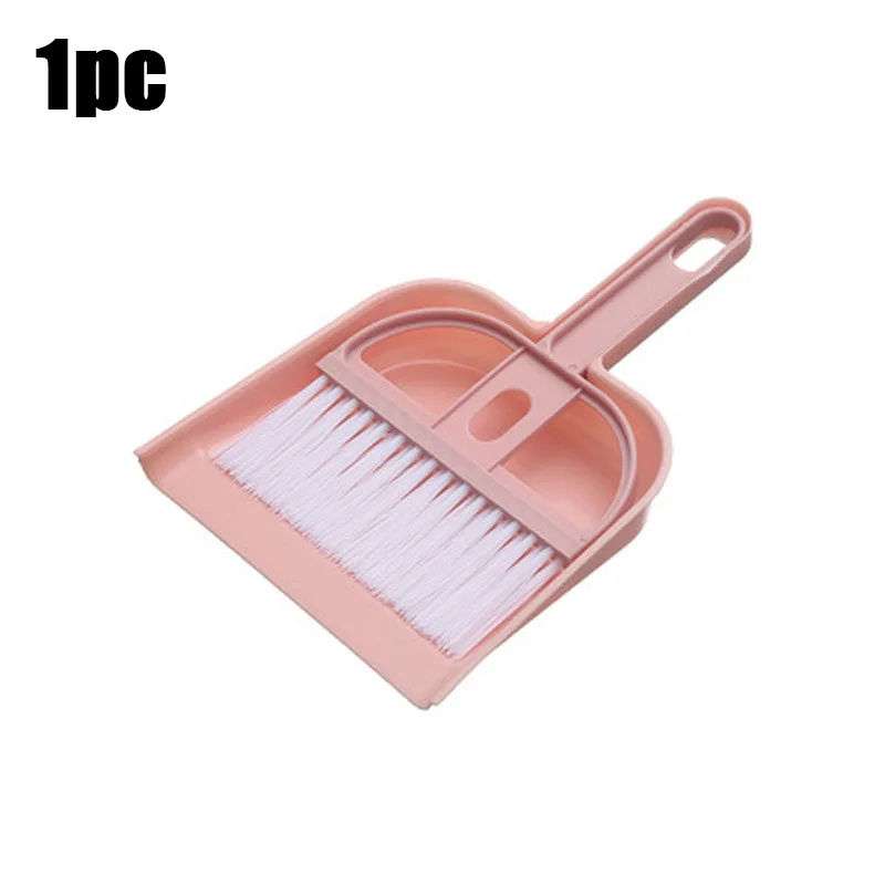 Pink Desktop Broom and Dustpan Set, Mini Cleaning Tool for Home Office, Efficient Dust Collection, Cute Design