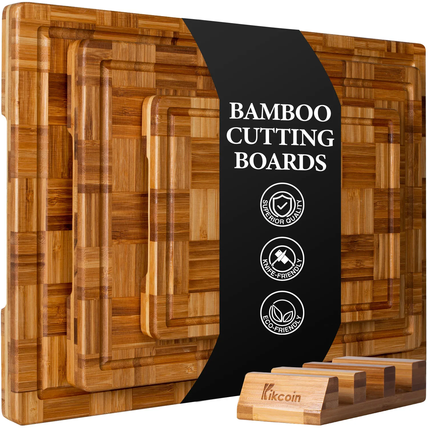 Set of 3,Extra Large Bamboo Cutting Boards, Chopping Boards with Juice Groove Bamboo Wood Cutting Board Set Butcher Block for Ki