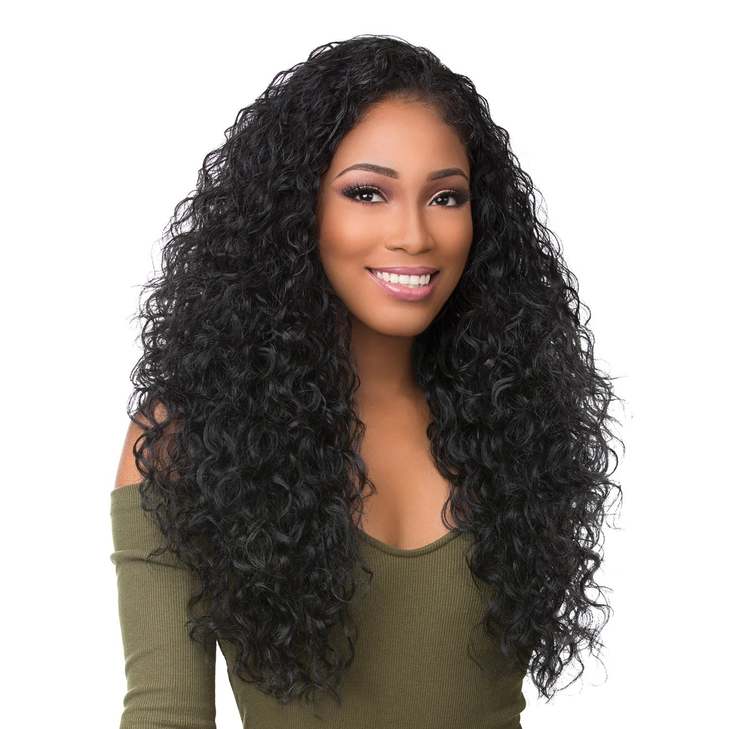 Sensationnel Synthetic Hair Half Wig Instant Weave Boutique Bundles Deep - Long Curly Style, Leave Out, Heat Safe