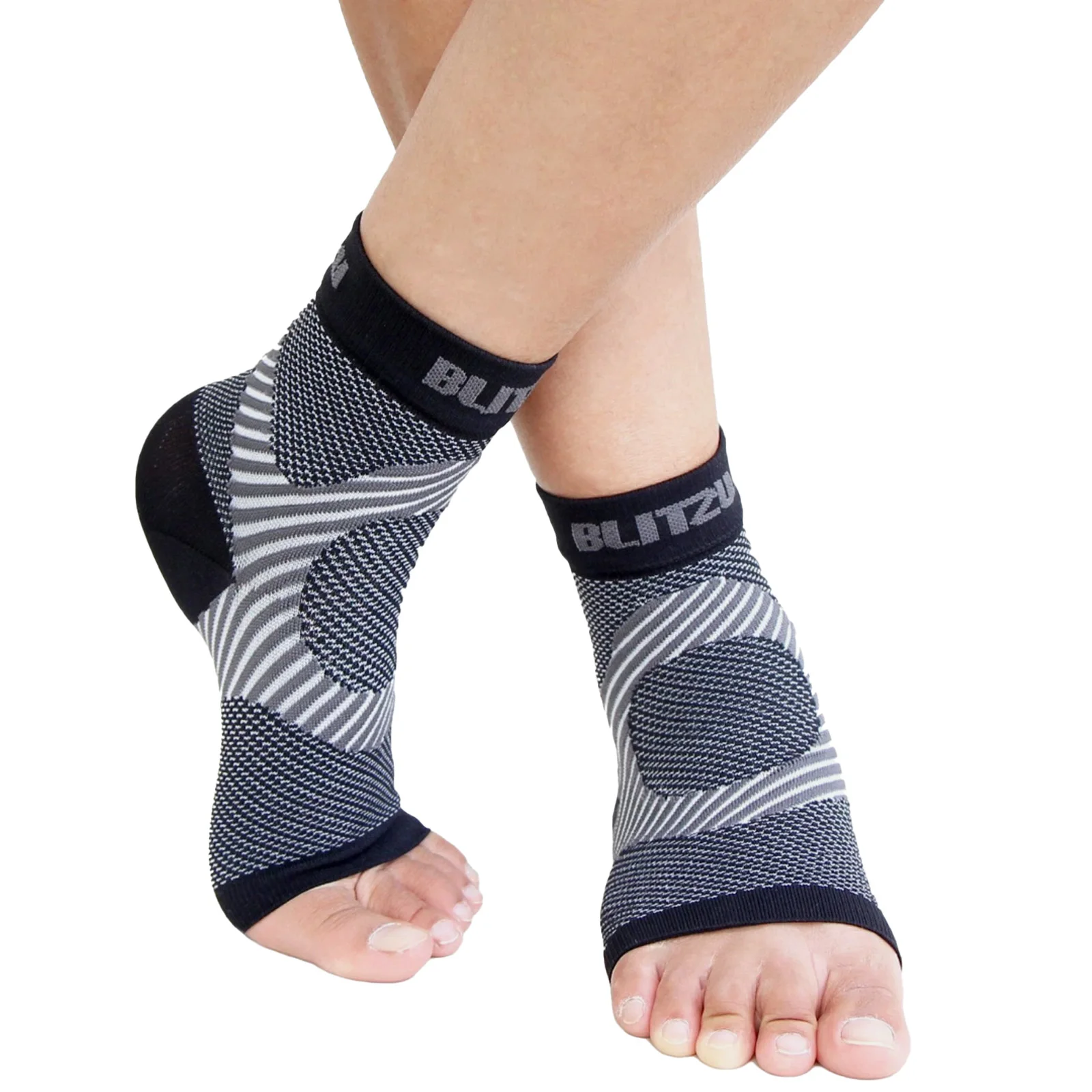 

1 пара компрессионных рукавов для поддержки лодыжки, дышащая трикотажная конструкция для стабильности и облегчения боли лодыжки, идеально подходит для занятий спортом и повседневного использования