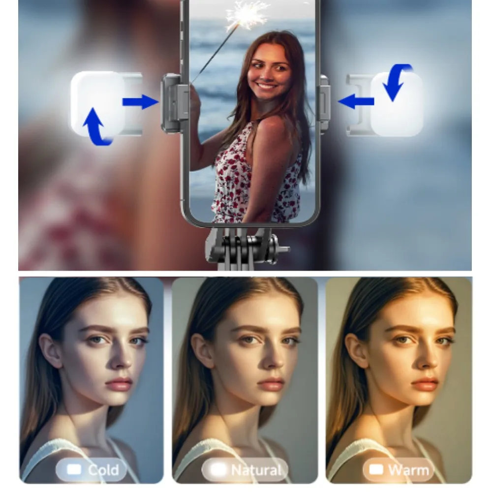 FANGTUOSI 2025 nuevo trípode inalámbrico de 1,7 M palo Selfie soporte plegable para cámaras de acción teléfonos inteligentes equilibrio disparo constante en vivo