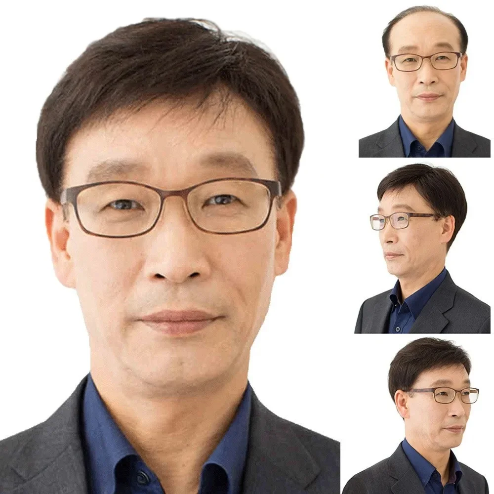 Perruque de cheveux humains lisses noirs naturels courts, pour hommes, moins ou sans cheveux, perruques supérieures en soie confortables et respirantes, taille moyenne