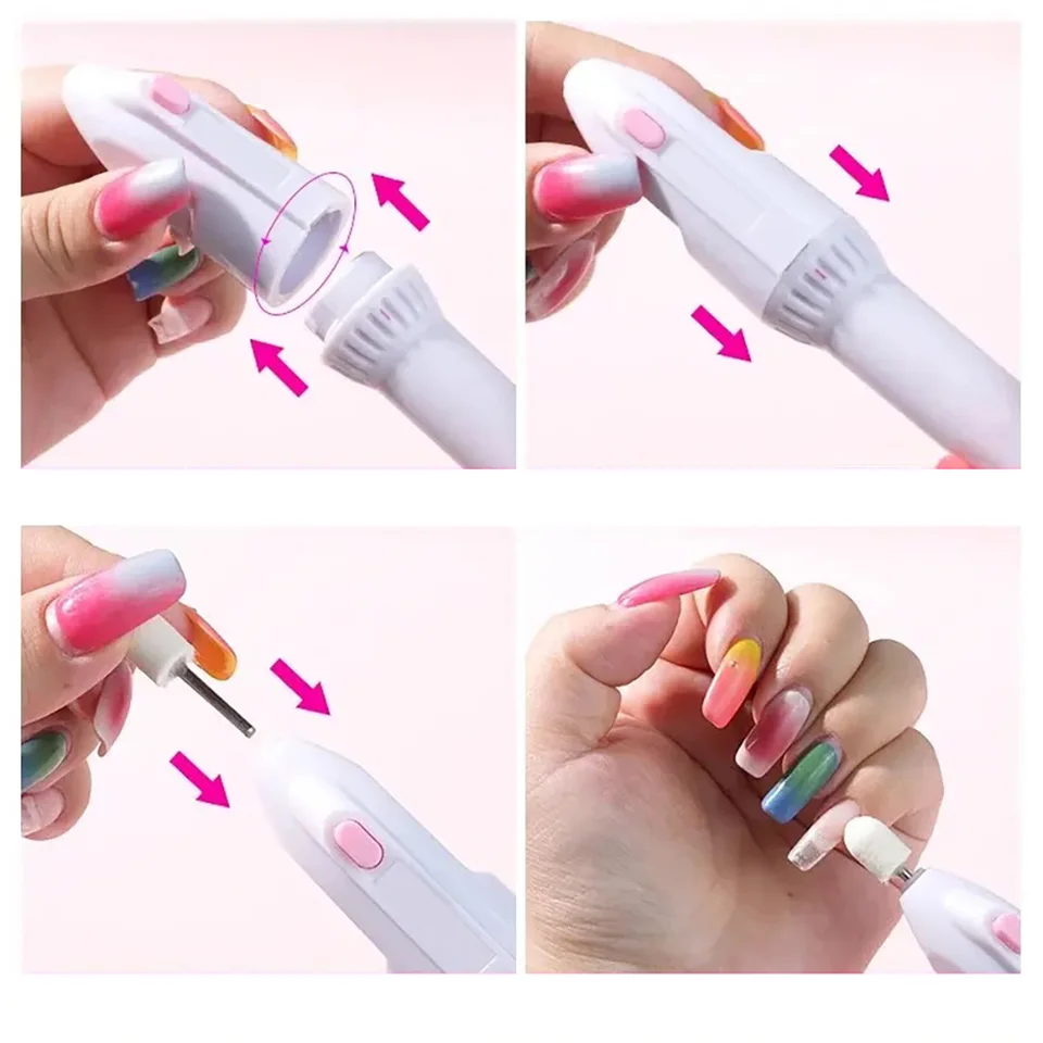 Lima eléctrica Klack con 5 cabezales intercambiables, compacta, portátil y multifuncional para manicura y pedicura 3